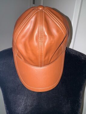 Sam Edelman Black Baseball Cap with Burnt Orange Trim